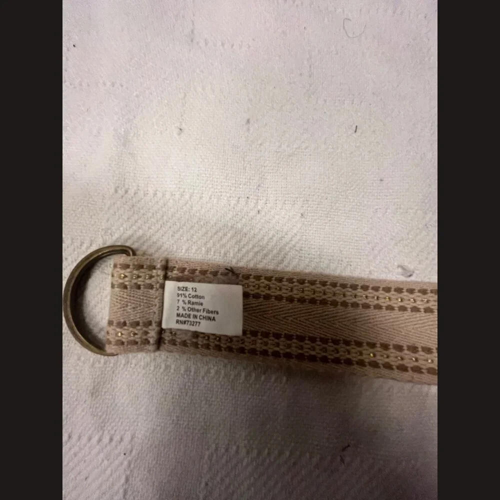 Women’s Tan Fabric Belt Adjustable‎ Casual Waist Accessory Neutral Fashion